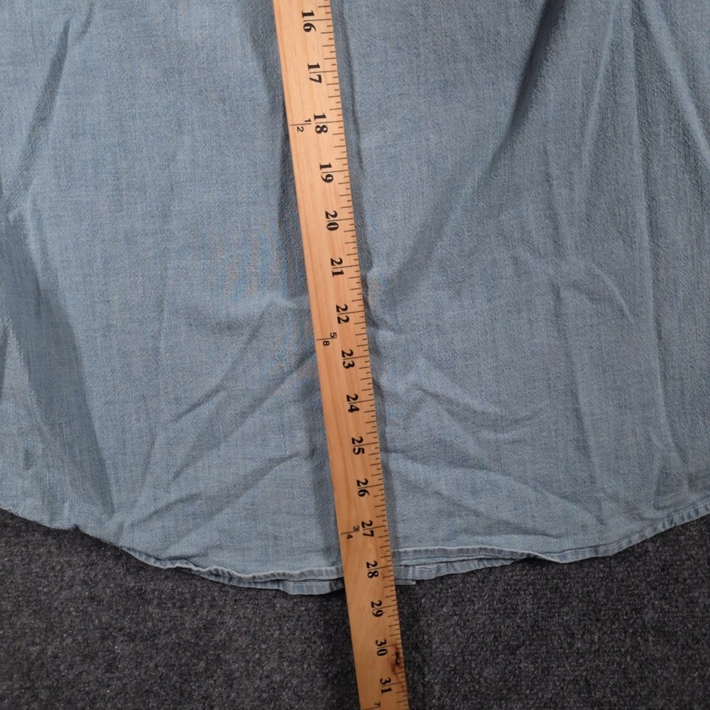 J Crew Chambray Shirt Mens M Light Blue Slim Fit Button Down Casual Western - Picture 6 of 11